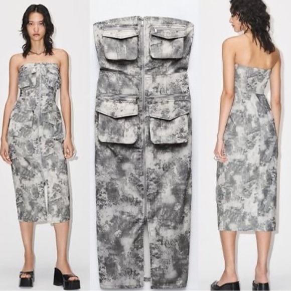 Zara NWT printed cargo dress - Picture 13 of 14